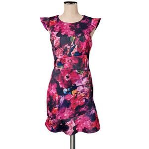 A.B.S Collection Eye Catching Floral Flouncy flare hem dress 10